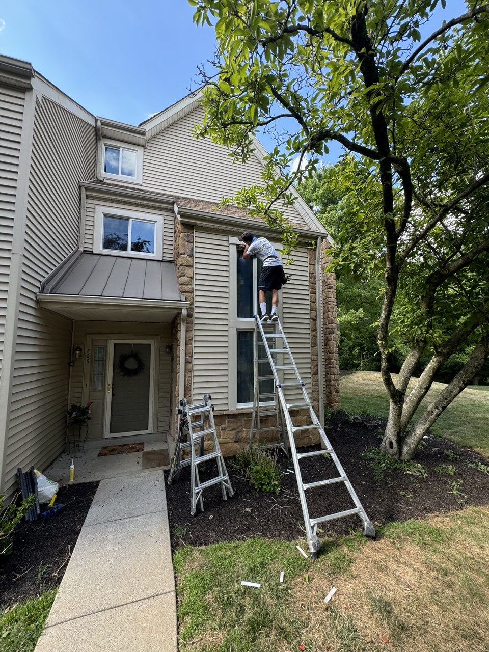 Installation work on townhouse