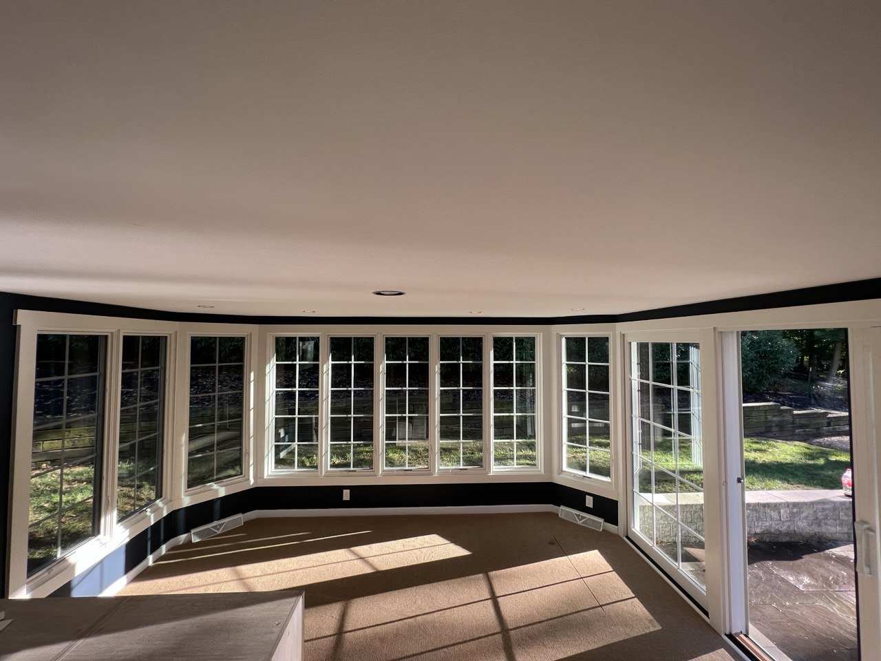 Sunroom with panoramic windows - interior view